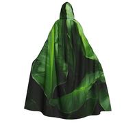 Fresh banana leaves print Adults Halloween Hooded Cloak, large Hooded Cape Cosplay Cloak Uniform Women Men