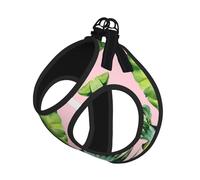 Fresh Banana Leaves Print Harness Leash Set For Cat Dog, Reflective Adjustable Escape-Proof Vest Lead With Soft Breathable Mesh, For Small Pets And Kitten Puppy