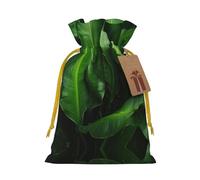 Fresh Banana Leaves Print Reusable Drawstring Pouch,Perfect For Birthdays,Anniversaries,And Parties