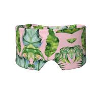 Fresh Banana Leaves Print Sleep Eye and Ear Muffs Mask - Adjustable Yoga Travel Headband, Keep Warm Shading Comfortable Aid