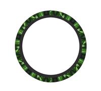 Fresh Banana Leaves Print Steering Wheel Cover Non-Slip Heat Insulation Protection Car Interior Accessory