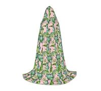 Fresh Banana Leaves Print Unisex Gothic Hooded Cloak Variety Wizard Carnival Robe Halloween Cosplay Christmas