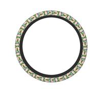 Fresh Banana Leaves Print Vehicle Steering Wheel Cars Interior Accessory Everyday Use All-Weather Protection