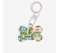 Fresh Banana Leaves Printing Bone Shaped Dog Tag Pet Id Tags,Acrylic Dog Tags Cat Tags with Ring for Dog Cat,Pendant Crafts