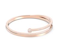 Fresh bangle, Round cut, White, 18K rose gold finish