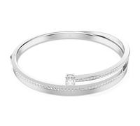 Fresh bangle, Round cut, White, Rhodium plated