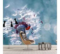 Fresh Beautiful Dreamy Dandelion Ladybird Ladybird Seven Stars 3D Wallpaper Luxury Silk Study Dining Feature Sofa Grey Bedroom Living Room Tv Decorative Wall-300cm×210cm