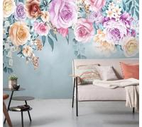 Fresh Beautiful Pastoral Hand Drawn Floral 3D Wallpaper Easy Install Feature Office Living Room Sofa Bedroom TV Background Wall Decoration-300cm×210cm