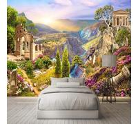 Fresh Beautiful Rural Flowers Canyon Sunset 3D Wallpaper Premium Textured Silk Study Dining Living Room Bedroom Sofa TV Wall Easy Install-200cm×140cm