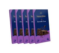 Fresh Belgian Chocolate Bars, Leonidas 6 x 100g Packs (Dark - Dark 85% Cocoa 100g Pack of 6)