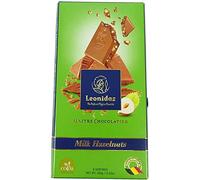 Fresh Belgian Chocolate Bars, Leonidas 6 x 100g Packs (Milk - Hazelnuts 100g Pack of 6)