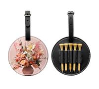 Fresh Bouquet Black Printed Golf tee Storage Bag - for Men only, Durable PU Material, Easy to Carry, Enhance The Golf Experience