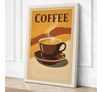 Fresh Brew Poured Vintage Canvas Wall Art Print 18x12 Inch