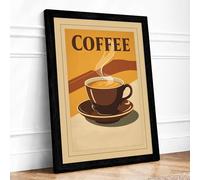 Fresh Brew Poured Vintage Framed Wall Art Print A2 Black