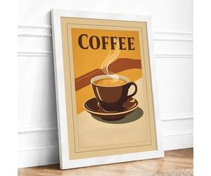Fresh Brew Poured Vintage Framed Wall Art Print A4 White