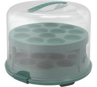 Rotho 1046006161 Fresh Cake Bell Tall with Trays, Food-Grade Plastic (PP), BPA-Free, Blue/Transparent