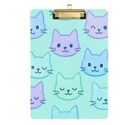 Fresh Cat Faces Pattern Nursing clipboards Plastic for Classroom Supplies for Teachers high School Size 9 x 12