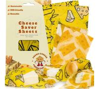 Fresh Cheese Saver - 4 Porous Cheese Sheets for Fridge Storage Cheese Wraps Cheese Paper Fridge Cheese Paper to Keep Cheese Fresh