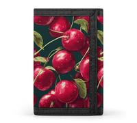 Fresh Cherry1 Fruits Funny Slim Trifold Wallet for Men Front Pocket Purse with Credit Card Holder