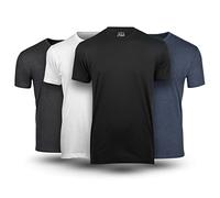 Fresh Clean Tees Variety Pack T-Shirts for Men - Soft and Fit Mens T-Shirt - Cotton Poly Blend - Pre Shrunk - Pack of 4, Variety, Medium