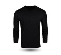 Fresh Clean Threads Mens Long Sleeve T-Shirt - Pre Shrunk Soft Fitted Premium Classic Tee - Men's T Shirts Cotton Poly, Black, XL