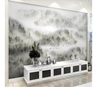 Fresh Cloudy Pine Forest Misty Fairy Land Birds 3D Wallpaper Silky Texture Home Study Office Grey Dining Room Sofa Bedroom Living Room TV Backdrop-430cm×300cm