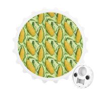 Fresh Corn On The Cob Round Fridge Magnet Bottle Opener Refrigerator Whiteboard Magnetic Decor