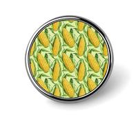 Fresh Corn On The Cob Round Pin Brooch Enamel Lapel Badges Jewelry Decor for Backpack Hats