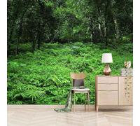 Fresh Cubic Green Jungle 3D Wallpaper Premium Textured Silk Study Dining Living Room Bedroom Sofa TV Wall Easy Install-250cm×170cm