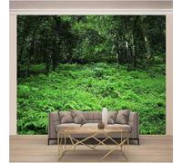 Fresh Cubic Simple Green Jungle 3D Wallpaper Textured Silk Easy Install Living Room Sofa Bedroom Dining Room Home Decoration Wall-400cm×280cm