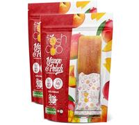 Fresh Cup 100% Pure Fruit Puree Ices Mango & Peach Flavour 5 x 50g (Pack of 2) | No Added Preservatives, Colouring or Water | Gluten Free, Dairy Free | 100% Natural, Kosher