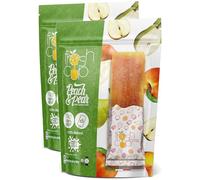 Fresh Cup 100% Pure Fruit Puree Peach & Pear Flavour Ices 5 x 50g (Pack of 2) | No Added Preservatives, Colouring or Water | Gluten Free, Dairy Free | 100% Natural, Kosher