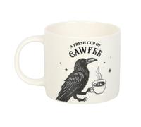 Serano Mug Fresh Cup of Cawfee Raven – Gothic Ceramic, 500ml, Microwave & Dishwasher Safe