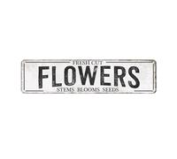 Fresh Cut Flowers Sign Flower Bar Sign Garden Signs Vintage Metal Tin Sign Farmers Market Decor Flower Shop Sign Flower Market Signs Home Cave Garage Bar Art Plaque Wall Decoration