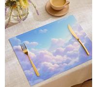 Fresh Daisy Placemats Set of 6, 30x45cm Non-Slip Linen Place Mats, Washable Absorbent Rectangular Modern Minimalist Table Mats for Kitchen Christmas Parties Restaurant Decoration