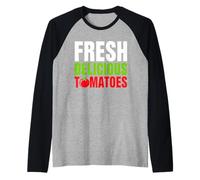 Fresh Delicious Tomatoes Farmer Garden Vegetable Lover Farm Raglan Baseball Tee