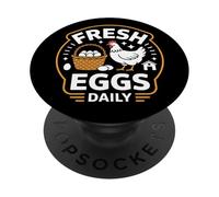 Fresh Eggs Daily Fresh Eggs Daily Farm Living Chicken PopSockets Adhesive PopGrip