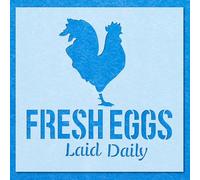 Fresh Eggs Daily Sign Stencil: Mylar Airbrush Wall Art Painting Crafts | DIY-A4 Stencil - Design Size (174 x 170 mm)