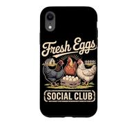 Fresh Eggs Social Club Funny Chicken Farm Case for iPhone XR