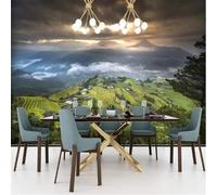Fresh Elegant High Mountains Countryside High Mountains Large Trees 3D Wallpaper Silky Texture Home Study Office Grey Dining Room Sofa Bedroom Living Room TV Backdrop-150cm×105cm