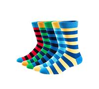 Fresh Feel 6 PAIRS LADIES SOCKS WOMENS SOCKS GIRLS COMFORTABLE HEEL BEAUTIFUL COLOURFUL STRIPS PRINT SOCKS UK SIZE 4-7
