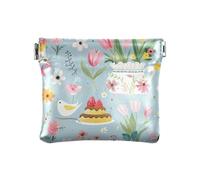 Fresh Flower Cups Spring Women's Leather Coin Change Purse Cute Jewelry Organizer for Women Girls