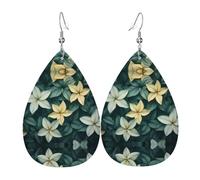 fresh flowers Leather earrings, European and American style earrings for young women, birthday gifts/Valentine's Day gifts