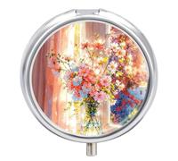 Fresh Flowers on The Windowsill Pill Box Travel Pill Case for Purse Pocket