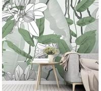 Fresh Forest Large Banana Leaves Flowers 3D Wallpaper Easy Install Feature Office Living Room Sofa Bedroom TV Background Wall Decoration-150cm×105cm