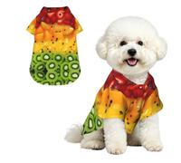 Fresh fruit Breathable Hawaiian Dog Shirt Summer Button Up Top for Small Medium Dogs XL