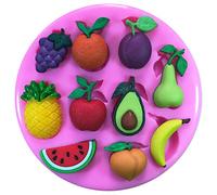 Fresh Fruit Pineapple Avocado Watermelon Pear Banana Peach Plum Orange Grapes Silicone Mould Mold for Cake Decorating Cake Cupcake Toppers Icing Sugarcraft Tool by Fairie Blessings