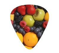 Fresh fruit plate with water drops Guitar picks in thin, medium, and thick sizes, 12-piece set, suitable for electric guitar and various instruments