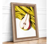 Fresh Fruit Still Life Modern Framed Wall Art Print A1 (84.1×59.4cm) Oak, Wall Decor for Living Room, Bedroom, Office & Home, Ready to Hang, Art Gift