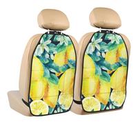 Fresh Fruit Yellow Lemon Limes,2 Pack Car Seat Kick Mats Back Seat Protector Durable Back Seat Organiser